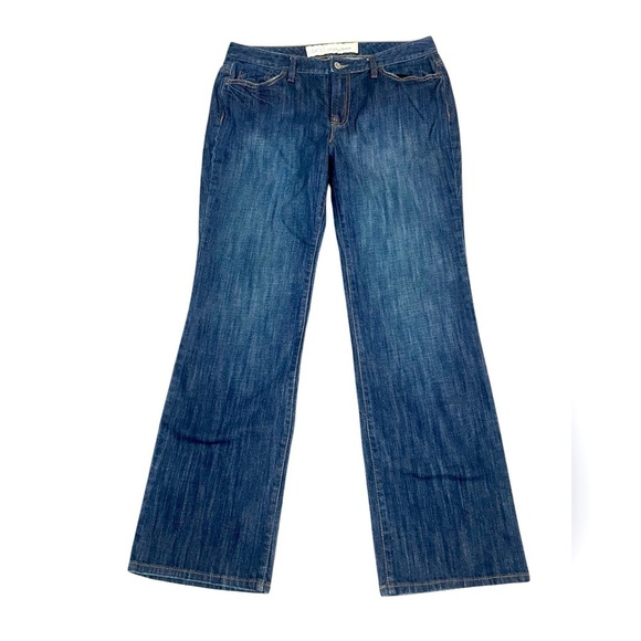 Ann Taylor LOFT Blue Flare Wide Leg Jeans Classic Denim Size 12 - Picture 1 of 6